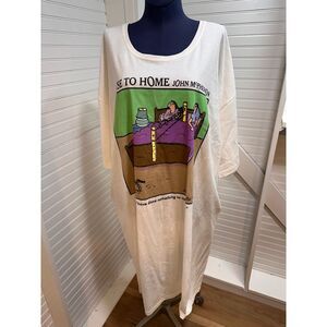 Vintage sleep shirt 'Close‎ to Home' John McPherson Cartoon pajama size L/XL